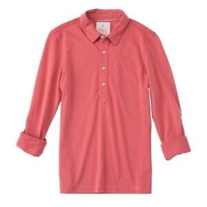 NWT Linksoul Women’s Golf Polo Roll Up Sleeve Size Small Cedar Pink 100% Cotton